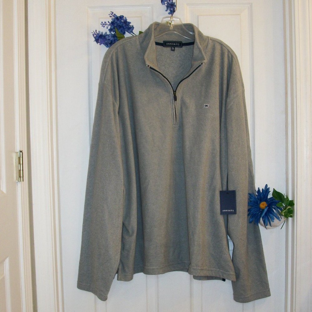 CROWN & IVY XXL Men's Fleece Shirt Gray NWT